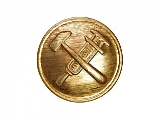 Пуговица большая пластик золото РЖД