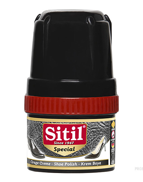 Крем для обуви sitil с губкой черный