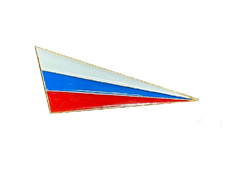 Уголок на берет малый триколор мет.