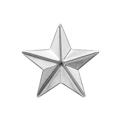 Звезда большая гладкая метал серебро 