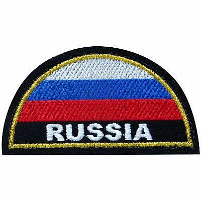 Шеврон ТРИКОЛОР с вышивкой полукруг(блю,желт)лип